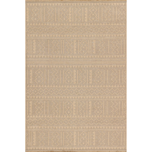 nuLOOM Livy Handmade Jute and Leather Tribal Fringe Natural 8 ft. x 10 ft. Area Rug