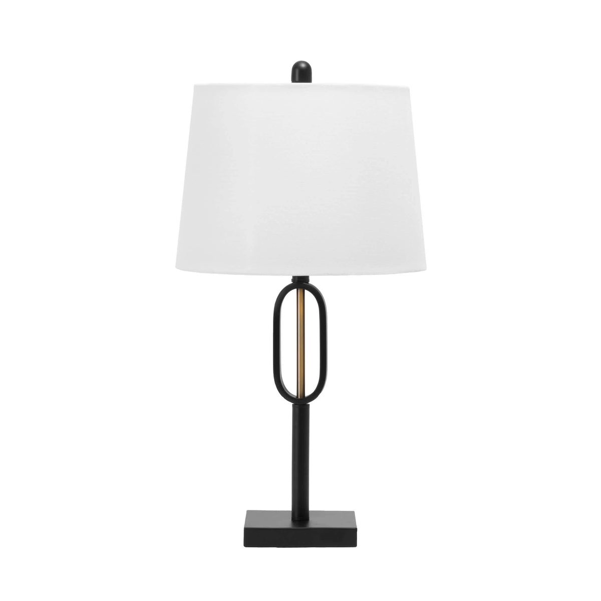 white metal table lamp