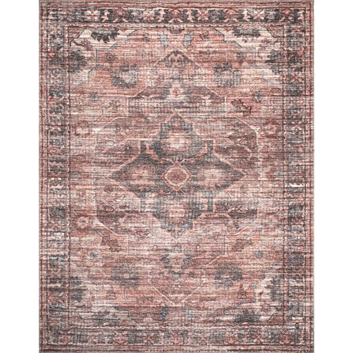 Katie Machine Washable Distressed Bordered Area Rug — nuLOOM