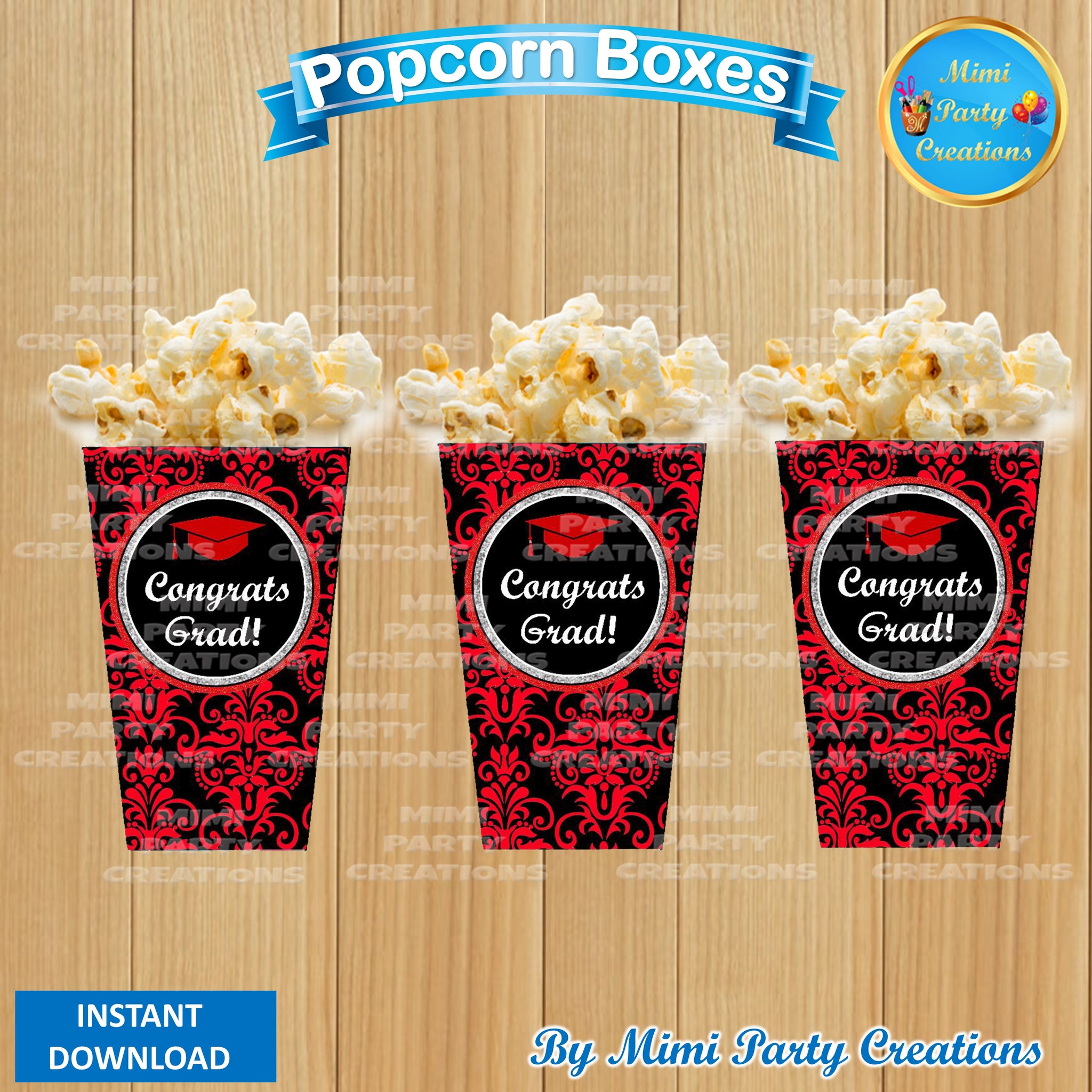 Graduation Congrats Grad Popcorn Box Mimi Party Creations - popcorn box roblox