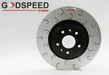 These Godspeed 1 piece brake discs are designed to fit the Renaultsport Megane Mk3 models. Godspeed offer a choice between a front disc with 6 slot grooves or G-Hook grooves. If you choose the G-Hook Groove variant it will help to help rejuvenate the pad material whilst giving a reduction in pad wear versus a regular grooved disc design. The Godspeed front discs come with black coated centres to help prevent build up of rust.