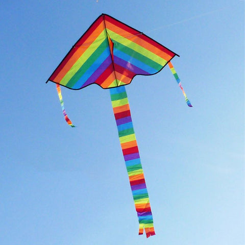 Chegam novas ao ar livre esporte arco-íris pipa/diamante pipas para  crianças com alça e linha bom vôo