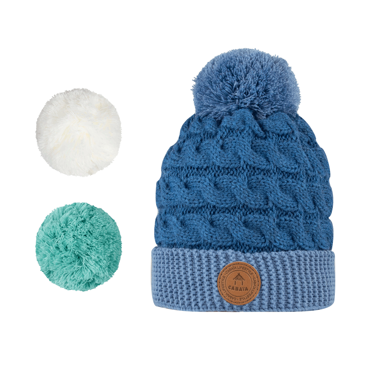 Cabaïa, bobbles hat for kids Coconut Kiss Blue – Cabaïa Europe