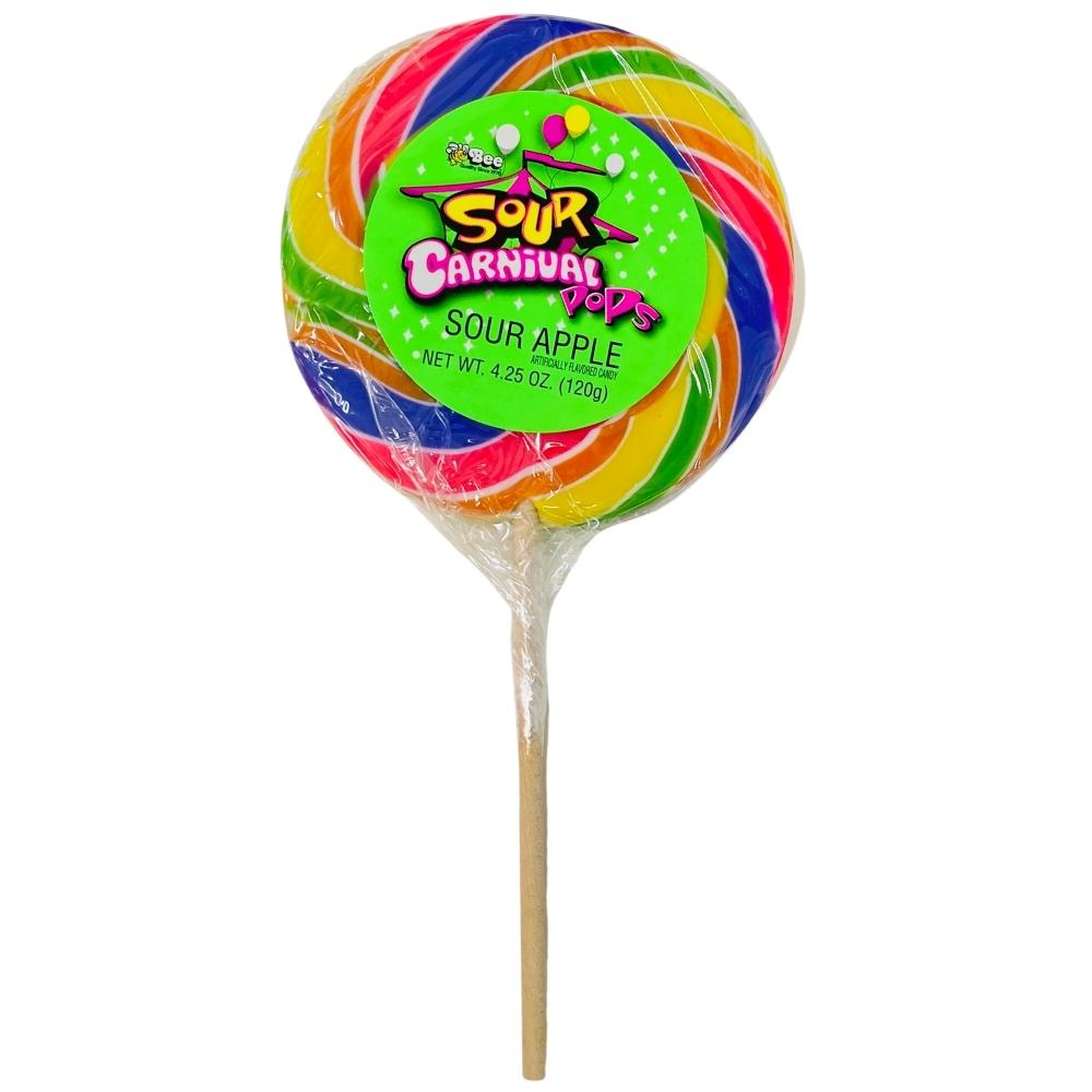 Bee Giant Sour Apple Carnival Pops - 4.25oz | Candy Funhouse