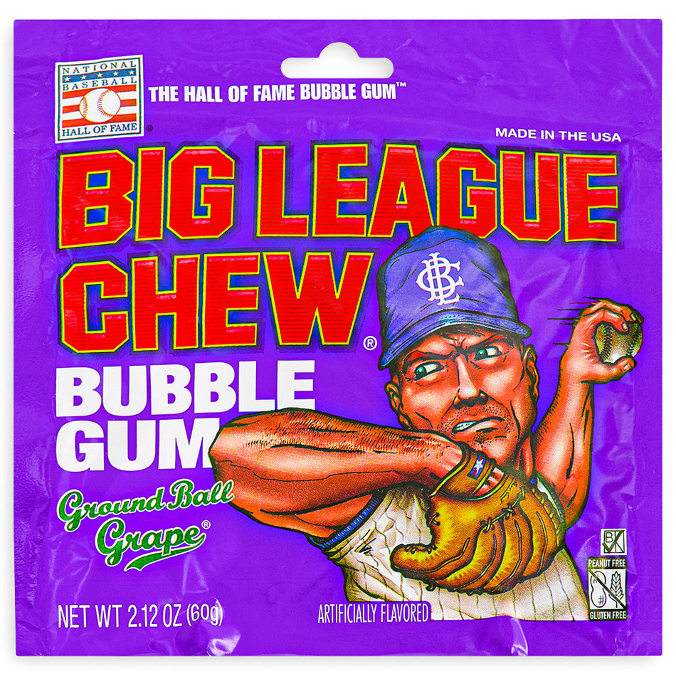 Big League Chew Bubble Gum, Grape - 12 count, 2.12 oz packet