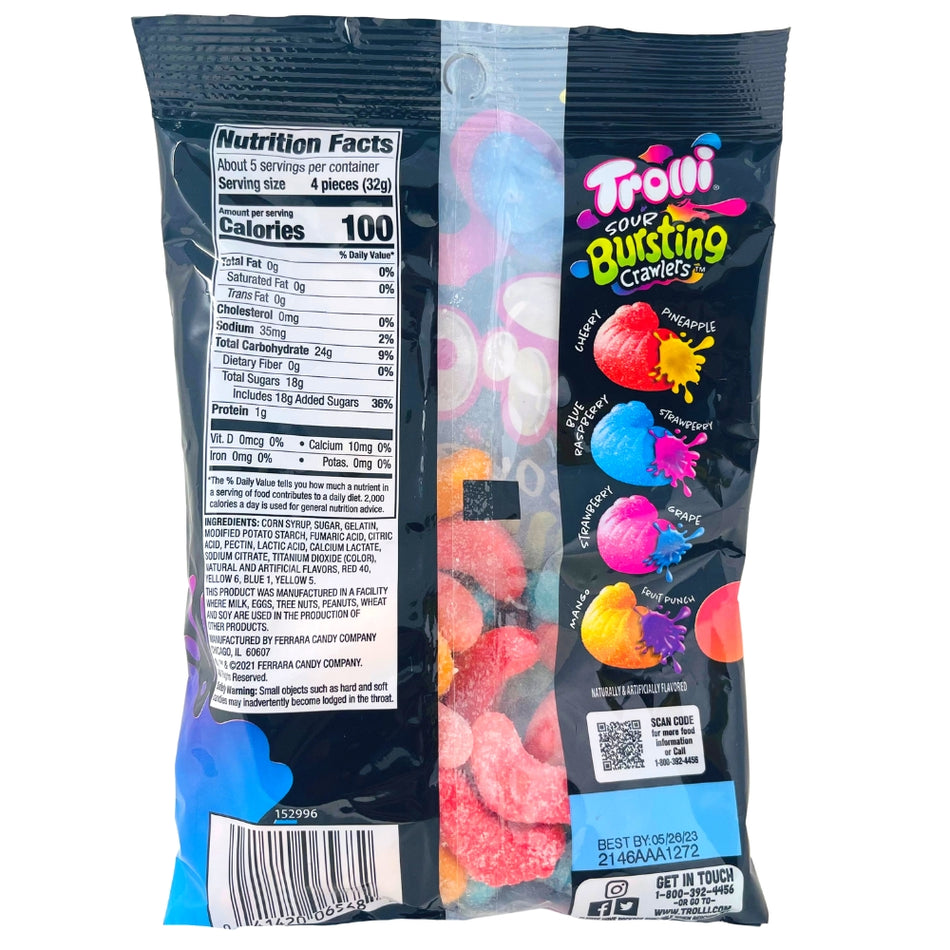 Trolli Sour Brite Crawlers Fruit Punch Candy, 7.2 oz 