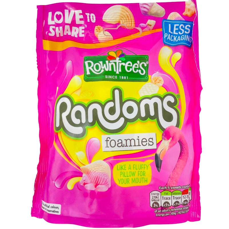 Rowntrees Randoms Foamies Pouch 140g Candy Funhouse 5277