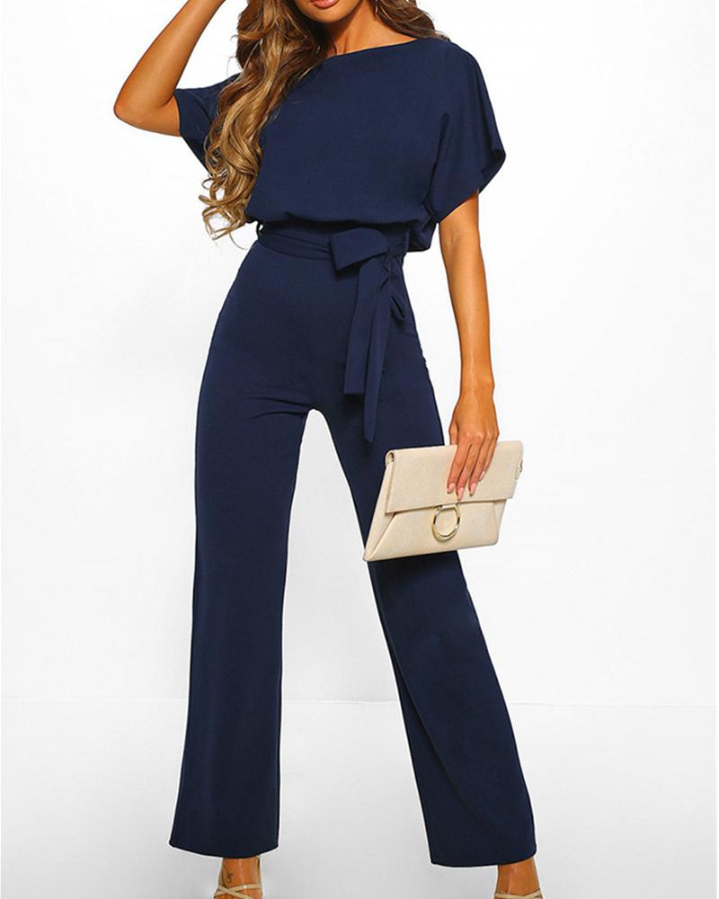 short sleeve wide leg jumpsuit