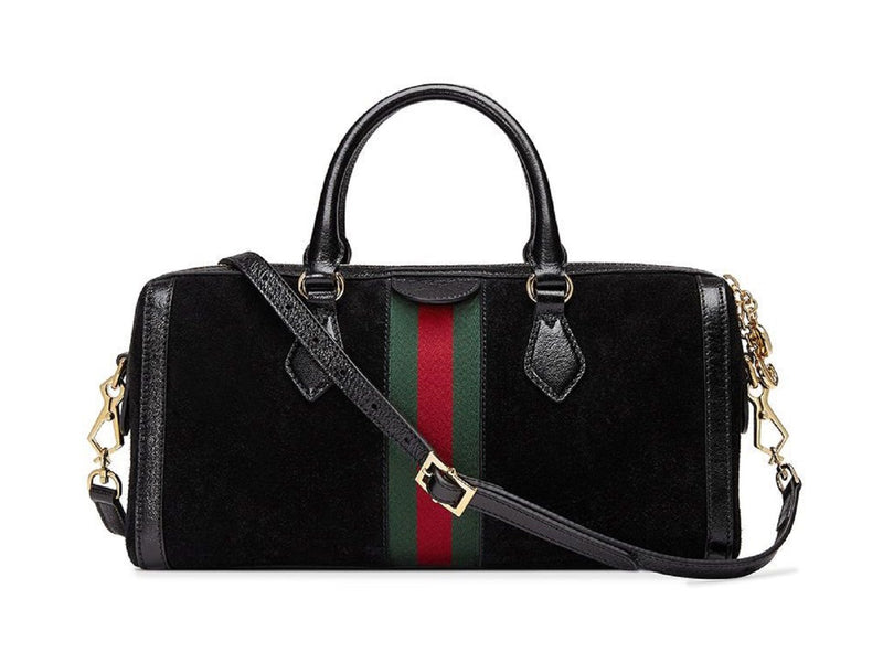 gucci black handbag with stripe