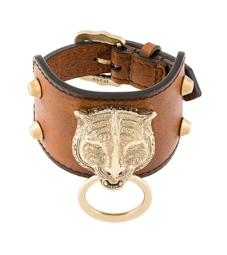 gucci feline head cuff bracelet