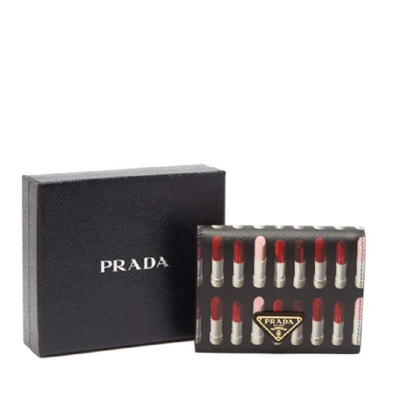 prada lipstick print wallet