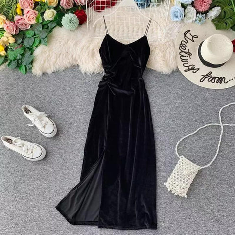 Black Velvet Vintage Dress