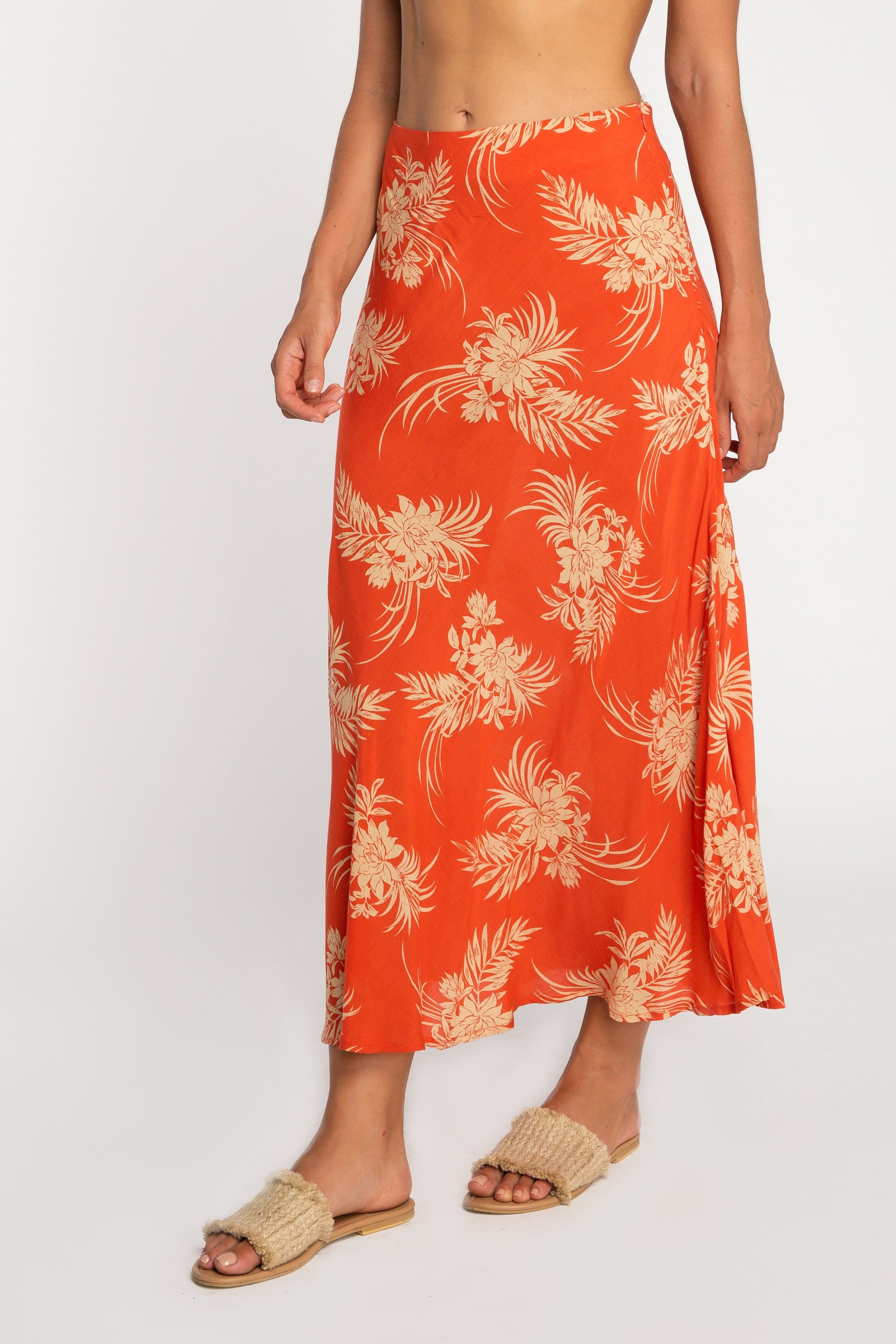 orange slip skirt