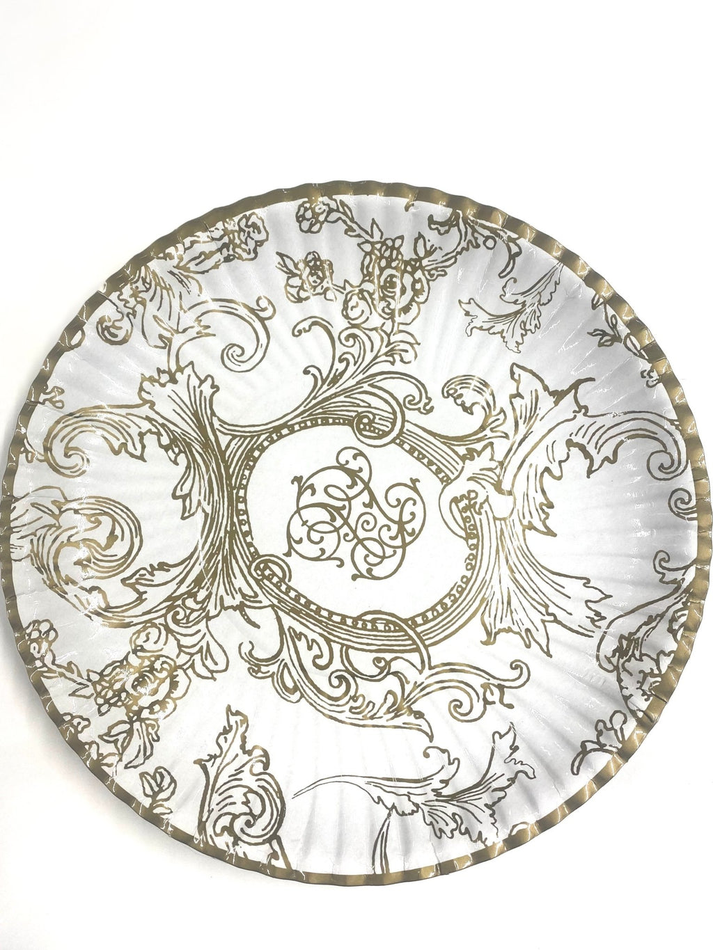 Gold Ornate Design Paper Plates-Pack Of 10 - The Grey Works
