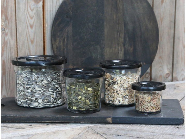 Mini Glass Marmalade Jar With Black Star Lid - The Grey Works