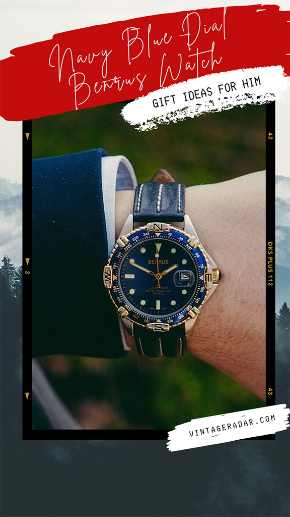 Benrus Cadran bleu marine montre