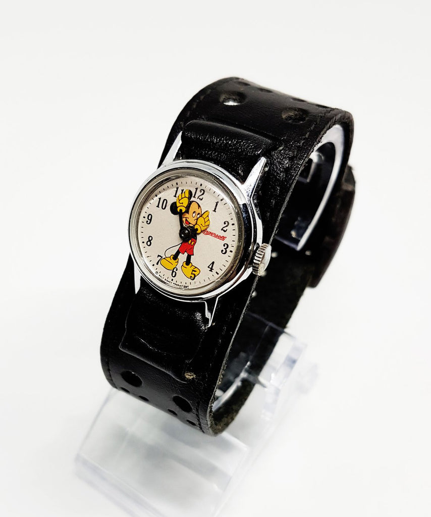 Jahrgang Ingersoll Mickey Mouse Mechanisch Uhr 