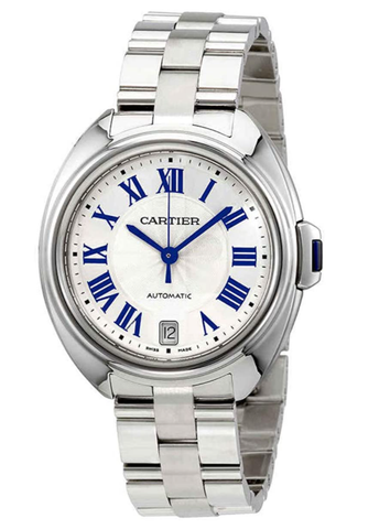 Cartier cle automatique de cadran en argent montre Wscl0006