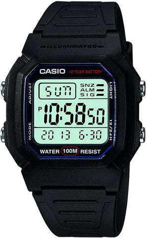 Casio ساعة رياضية كلاسيكية W800H-1AV للرجال بسوار أسود