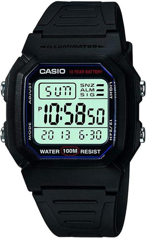 Casio Sport classico W800H-1AV maschile orologio con banda nera