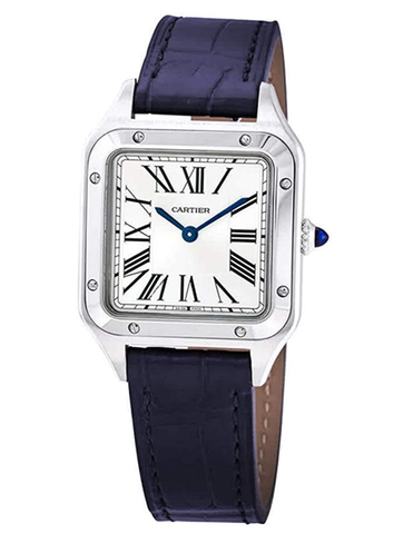 Cartier Santos-Dumont Quartz Silver Dial Dames montre WSSA0023