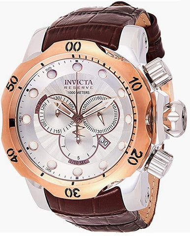 Invicta 0359 Venom de la colección de reservas Chronograph Cuero marrón reloj