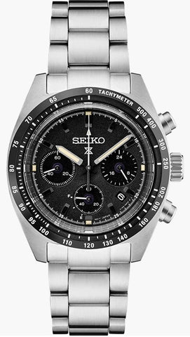 سيكو SSC819 بروسبكس سبيدتايمر سولار Chronograph ساعة رجالية بقرص أسود