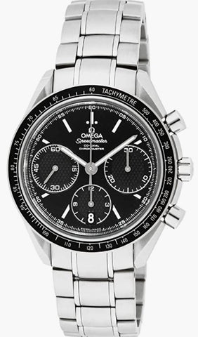 Omega Speedmaster Racing automatisch CHRONOGRAPH Schwarzes Zifferblatt Edelstahlmenschen Uhr