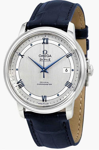 Omega de ville Automatisch koaxiales Chronometer Blau Lederband 424.13.40.20.02.003