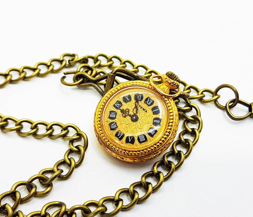 Yema Poche vintage en or montre | Poche française montre