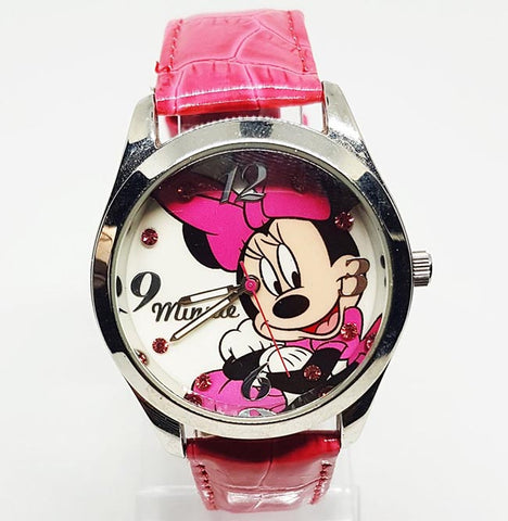 لون القرنفل Disney Minnie Mouse ساعة للسيدات | Minnie Mouse مشاهدة للبالغين
