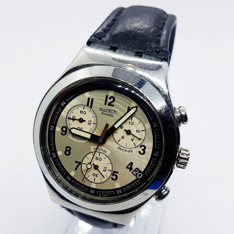 1999 selten Swatch Ironie Chrono Uhr Wagemutiger ycs416g | schweizerisch Chronograph