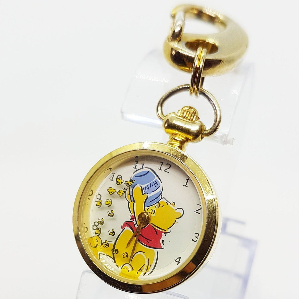 Verichron Winnie The Pooh Disney Pocket Watch Small Gold-Tone