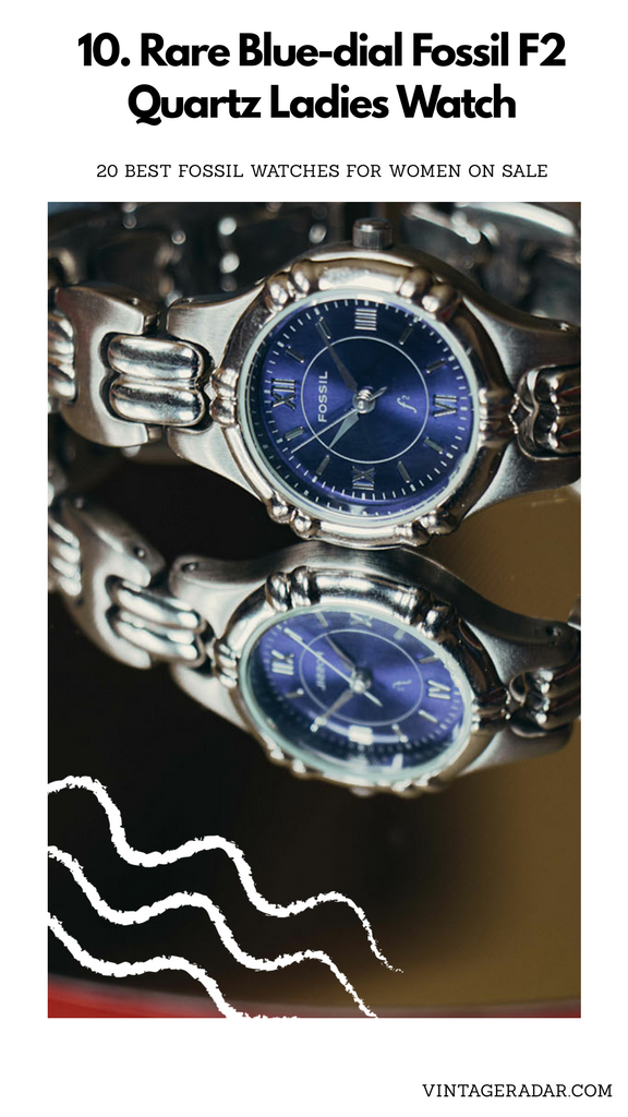 Cadran bleu argenté Fossil montre