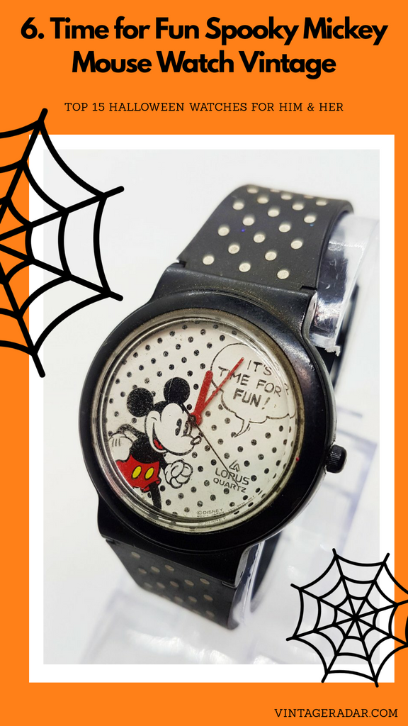 It's time for Fun Lorus Mickey Mouse V515-6610 Watch Rare Disney Watch