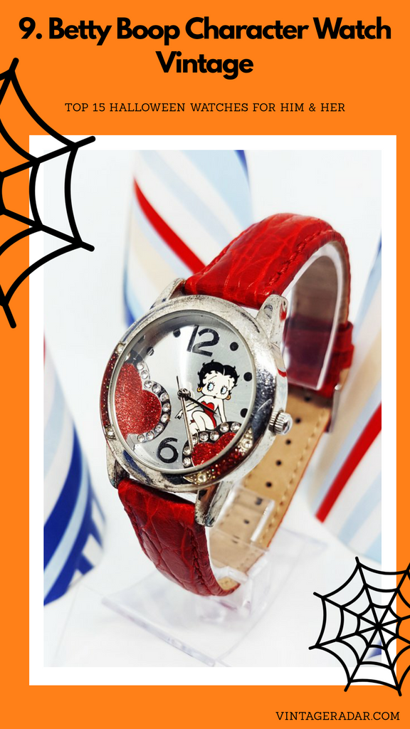 Personnage de Betty Boop montre | Cadeau vintage rouge montre Pour femme