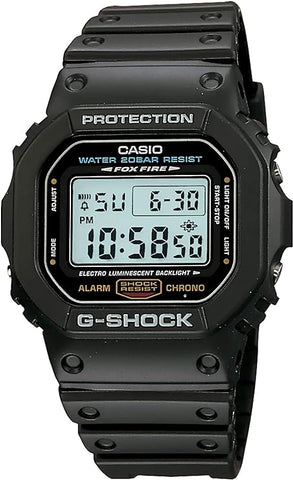 Casio ساعة جي شوك DW5600E-1V كوارتز سوداء للرجال مع حزام من الراتنج