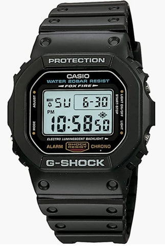 Casio ساعة جي شوك DW5600E-1V كوارتز سوداء للرجال مع حزام من الراتنج