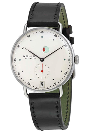 Nomos Metro galvanisé cadran blanc montre 1101