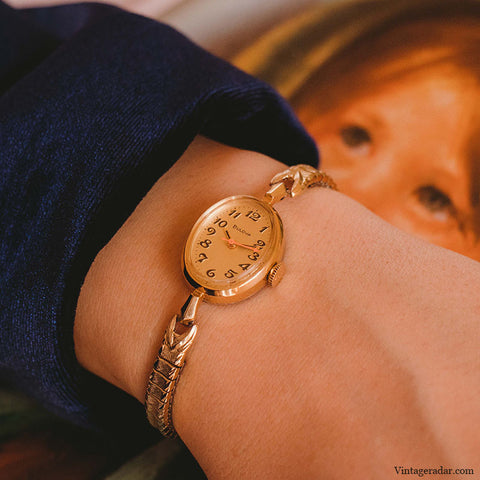 1972 Vintage Gold-Plated Bulova Mechanical Ladies Watch Perfect Condition