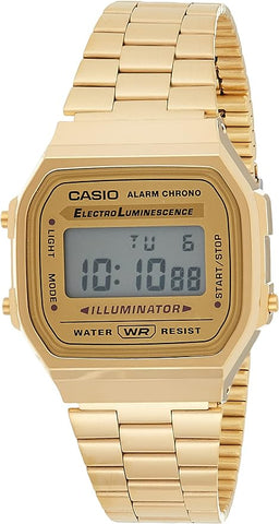 Casio ساعة A168WG Gold Digital Collection للجنسين للبالغين من النوع التناظري الرقمي