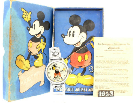 1933 Ingersoll Mickey Mouse Guarda con Box & Papers