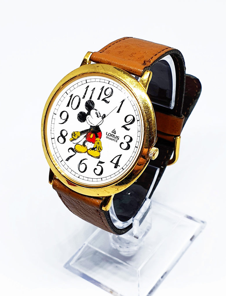 Groß Lorus Mickey Mouse Quarz Uhr