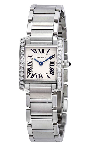 Cartier Panzer Francaise Silber Dial Damen Uhr W4ta0008