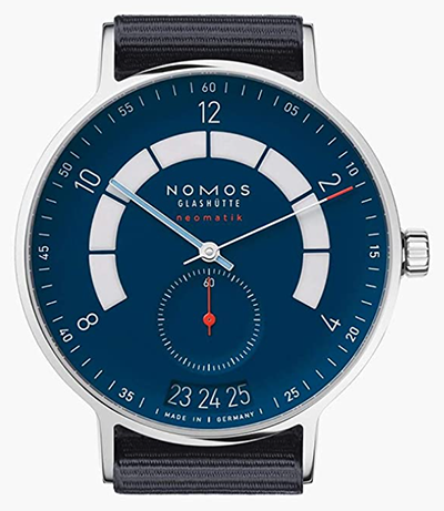 NOMOS GLASHUETTE MEN'S AUTOBAHN 41 mm Blue Tissu Band Arey Case Automatic Analog montre 1302