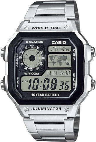 Casio AE1200WHD-1A Classic en quartz japonais en acier inoxydable décontracté montre