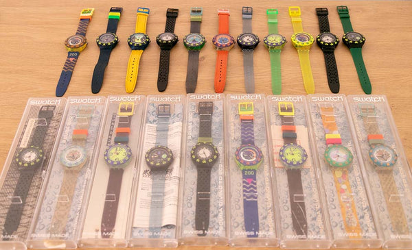 Swatch Scuba 200 ساعة في علب أصلية من التسعينيات