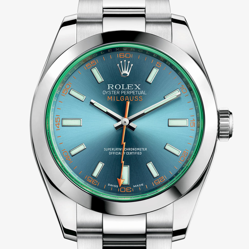 Rolex Milgauss 40 mm 116400GV in acciaio inossidabile nero o verde ostrica