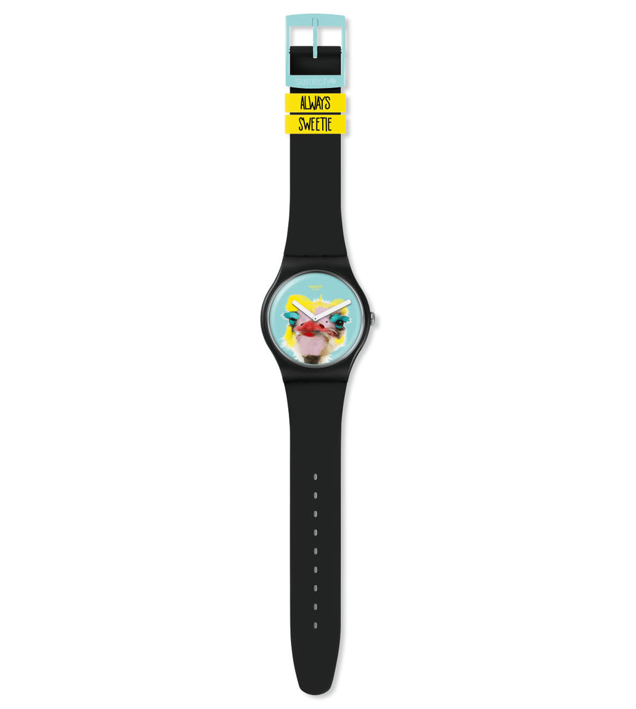 Swatch ساعة يد زرقاء بسوار سيليكون للرجال SUOB159 | VintageRadar.com