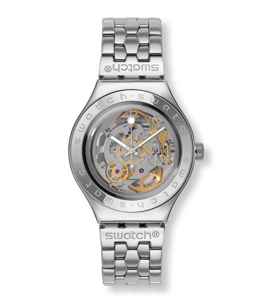 Swatch Men's YAS100G Automatic See Through Dial Crystal Watch | VintageRadar.com